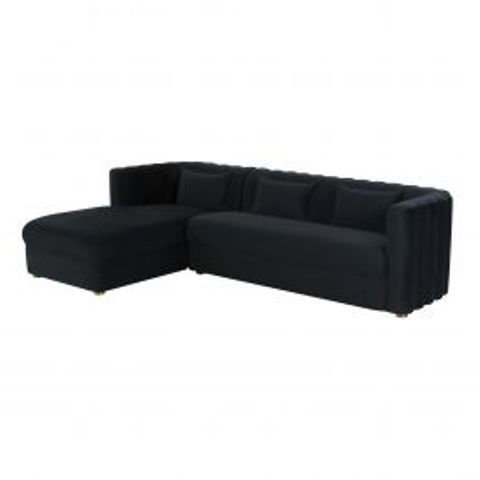 Callie Black Velvet Sectional - Laf regarding Callie Navy Velvet Sectional, Laf, Navy